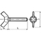 Wing screw light (American) type stainless steel A2